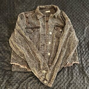 POL Cheetah Jean Jacket